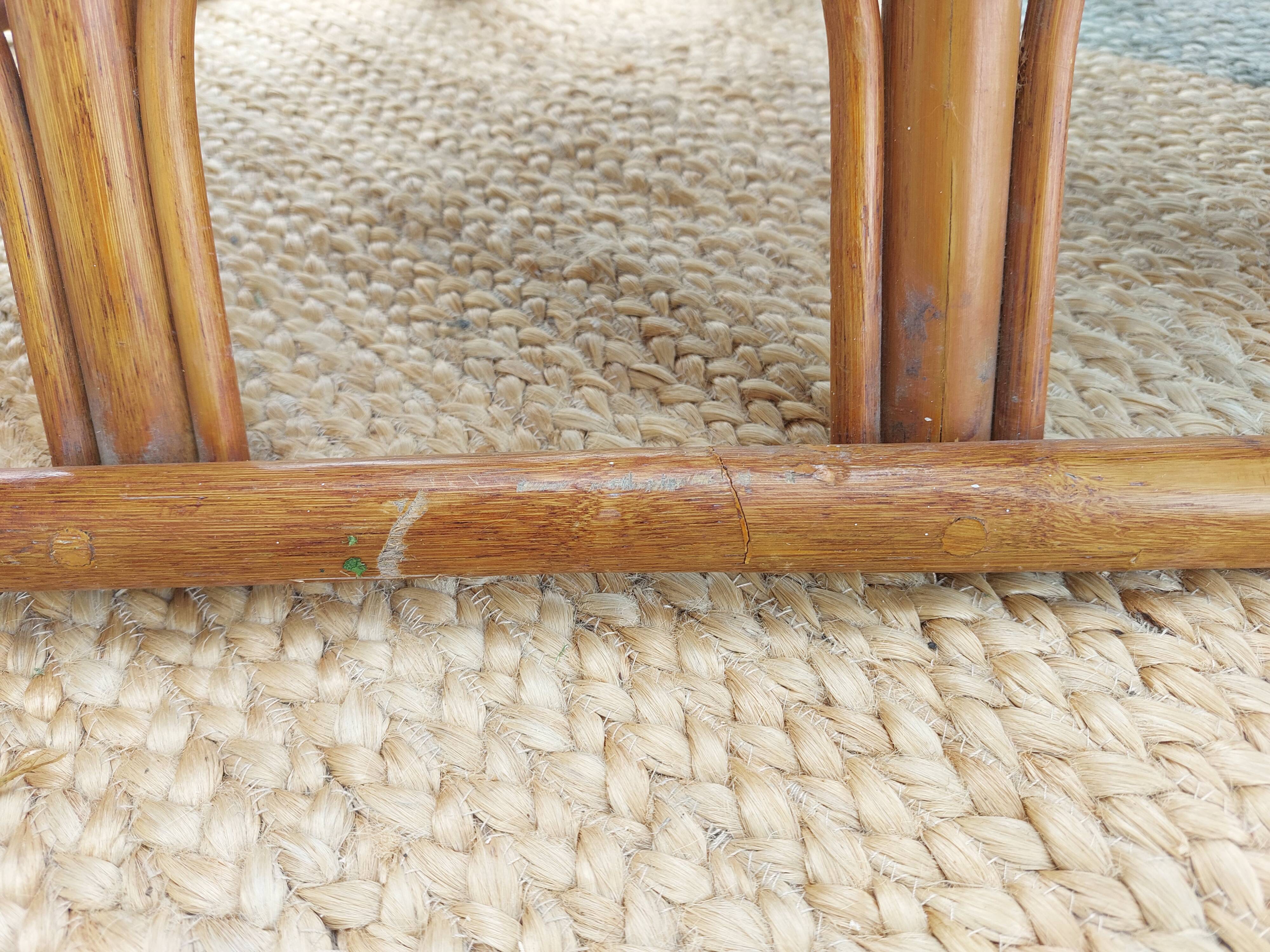 bamboo wood, rattan, vintage sofa