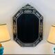 Louis XIV Regency mirror with parcloses engraved glass Italy