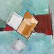 Huile sur toile abstraite de Guy Rieutort