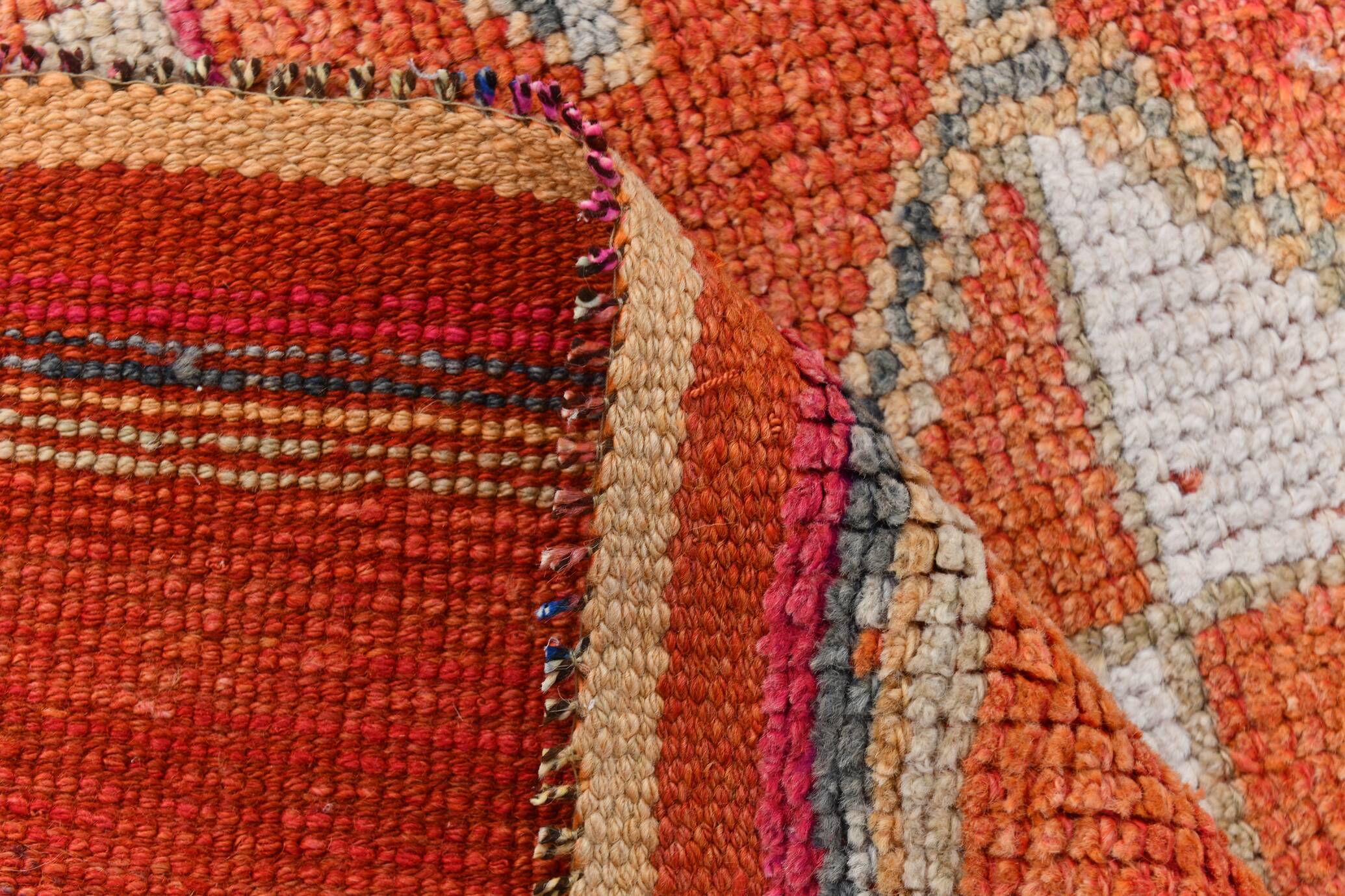 3x11 Red & Pink Super Soft Vintage Runner Rug, 98x335Cm