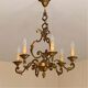 Lustre chandelier 6 branches en bronze