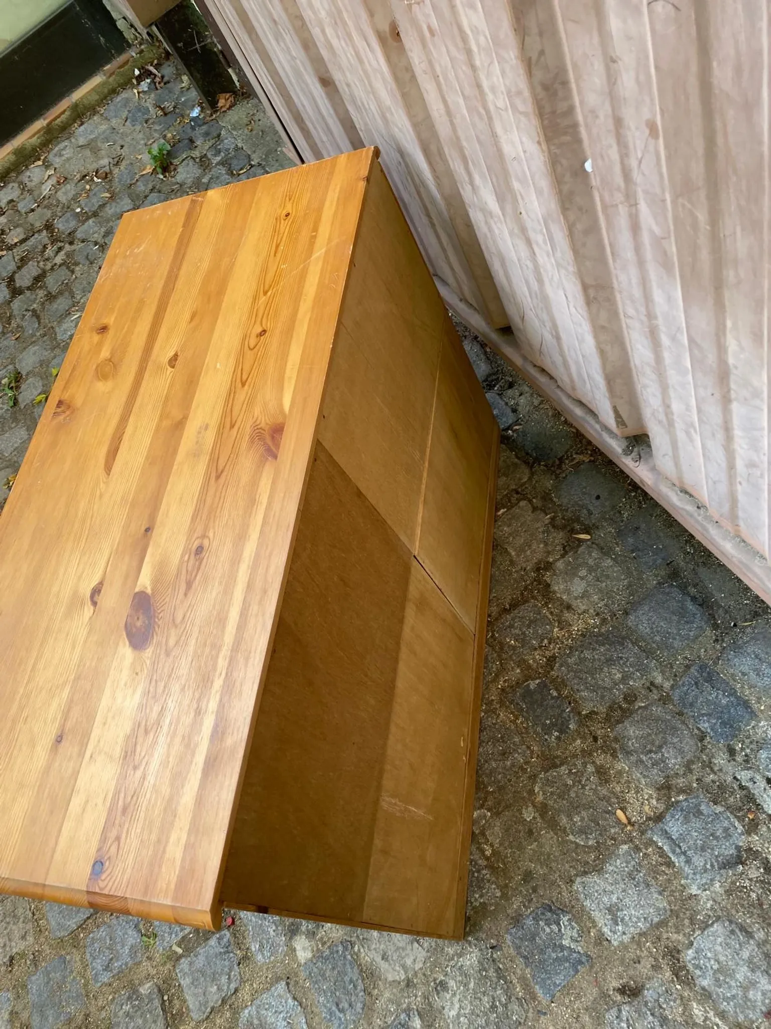 4-Drawer Chest in Solid Pine — Scandinavian / Chalet Style 1980