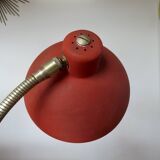 "Cocotte" lamp in brass and red lacquered metal, 1950s-60s.