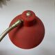 Lampe "cocotte" laiton et métal laqué rouge, années 50 60