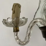 Applique italienne double en verre  et miroir, années 50