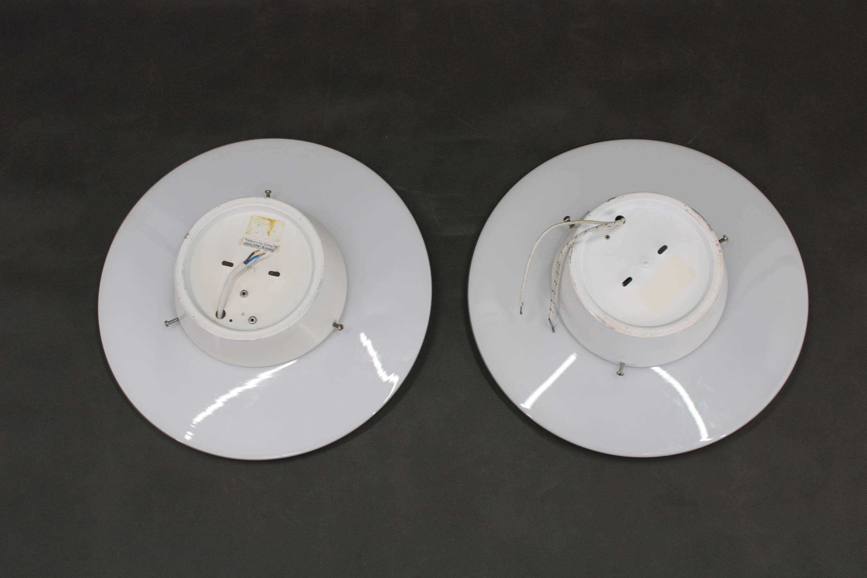 1970s Pair of Arne Jacobsen 'Eklipta' Wall or Ceiling Light for Louis Poulsen, Denmark