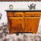 Mado wooden buffet, green and black tray, vintage.