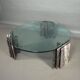 Table basse italienne en marbre et verre