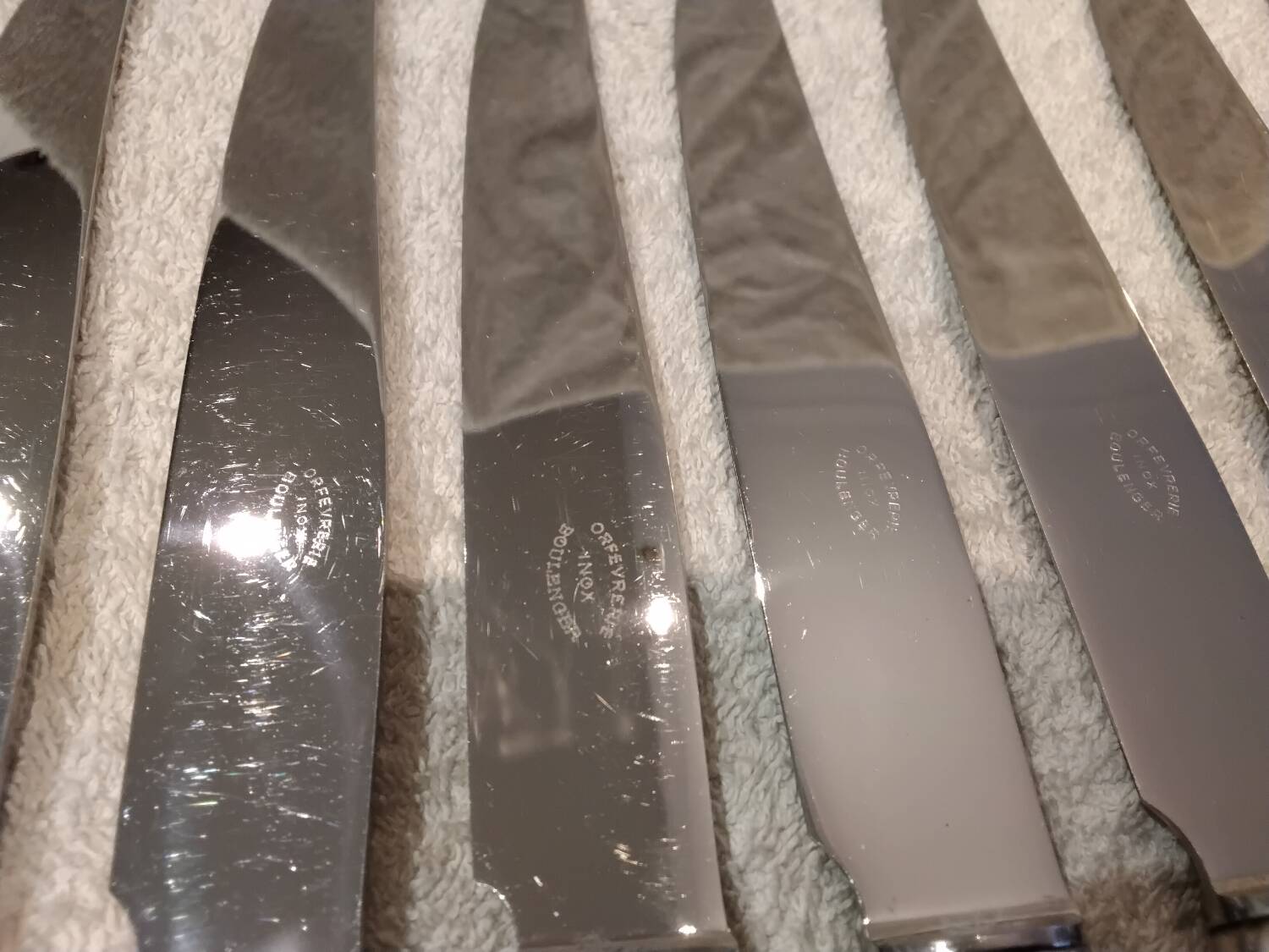 12 silver-plated metal table knives Boulenger LXV demi riche