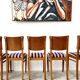 6 striped fabric chairs from the 1950s
