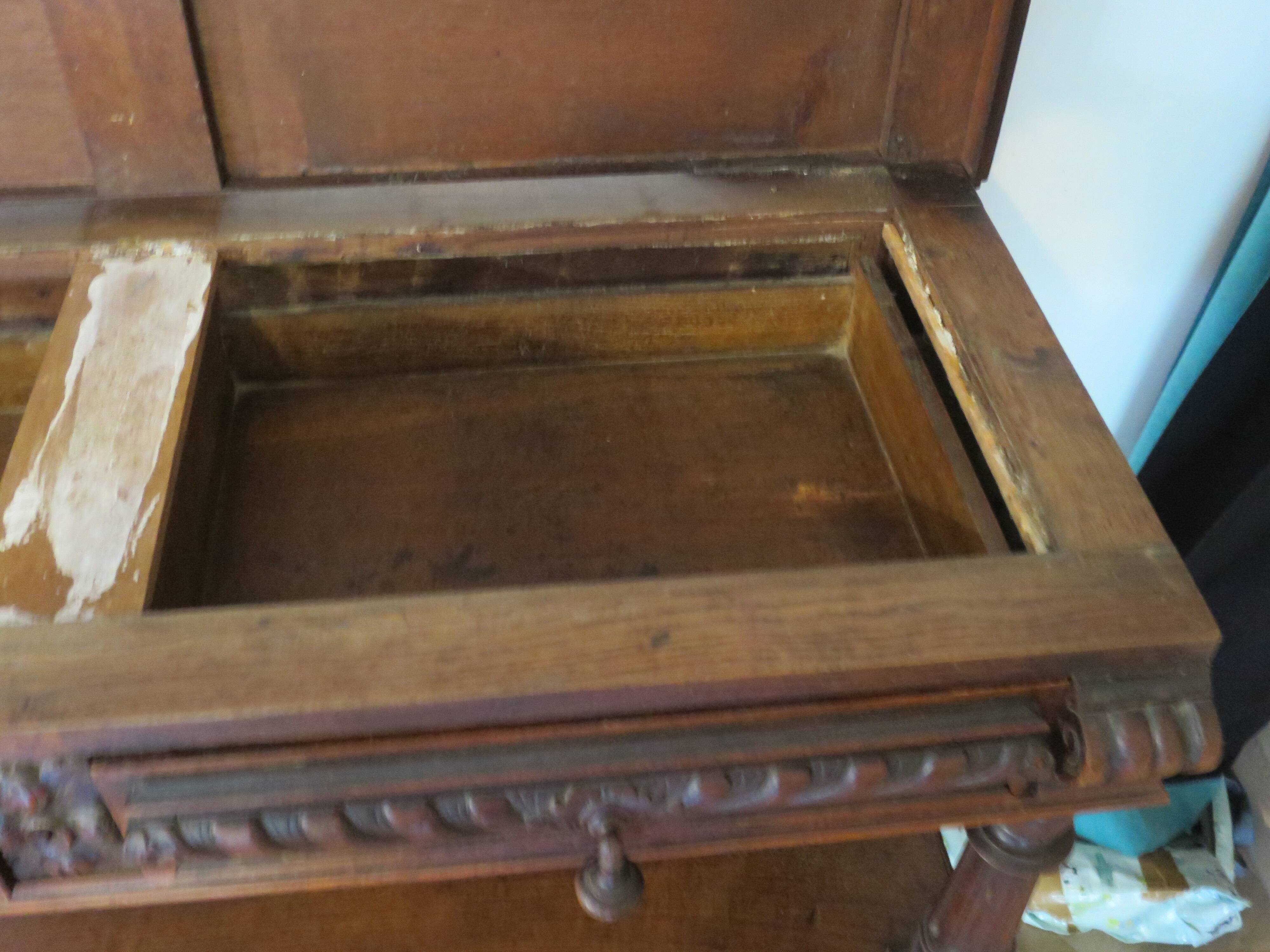 Ancien-Desserte-Console-Meuble de présentation-Henry II-fin xixème