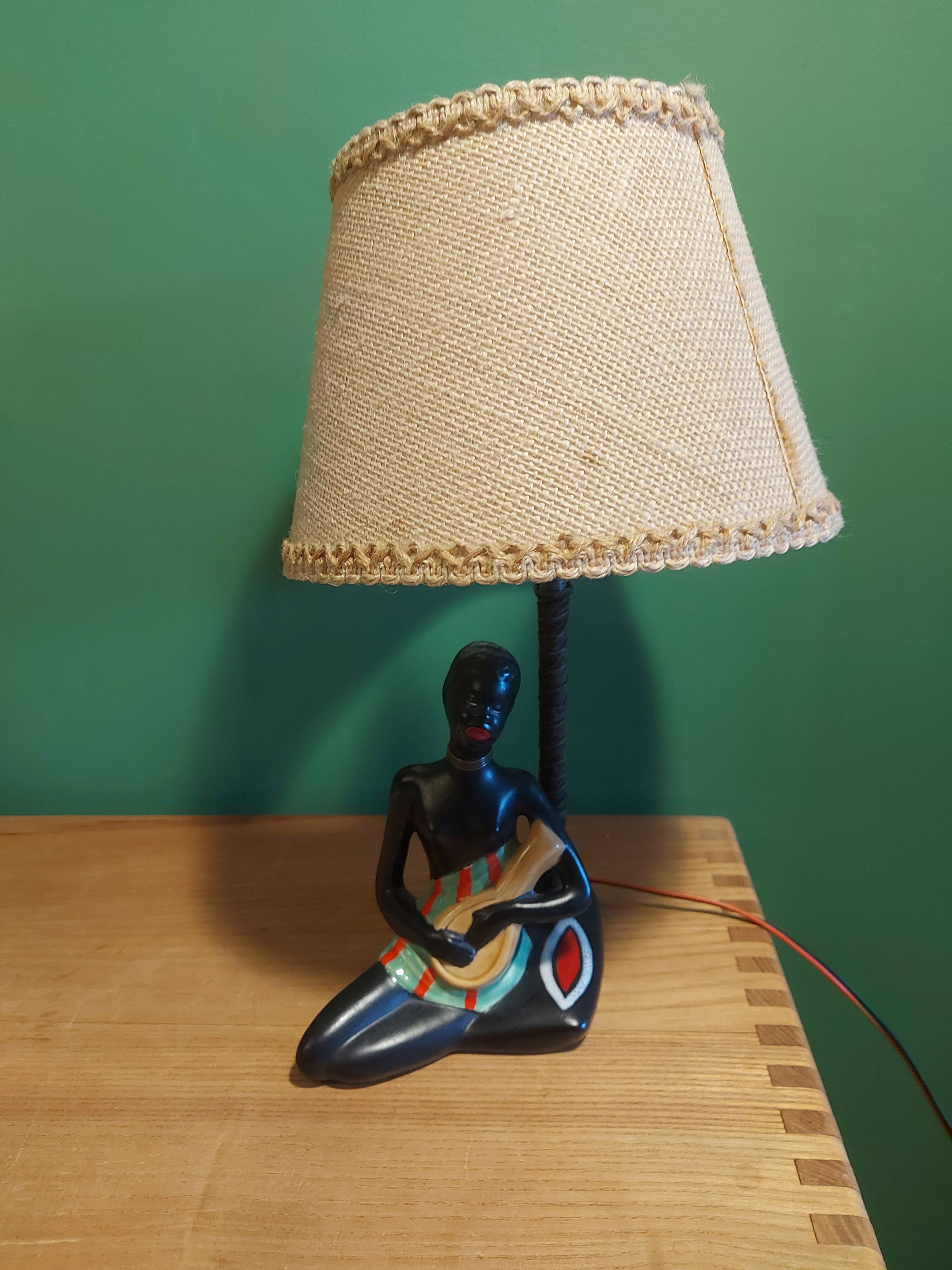 Vintage ceramic lamp 60's african