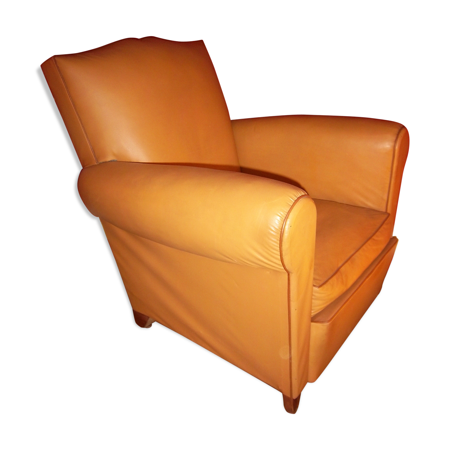 Fauteuil club art déco de 1940 en skaï