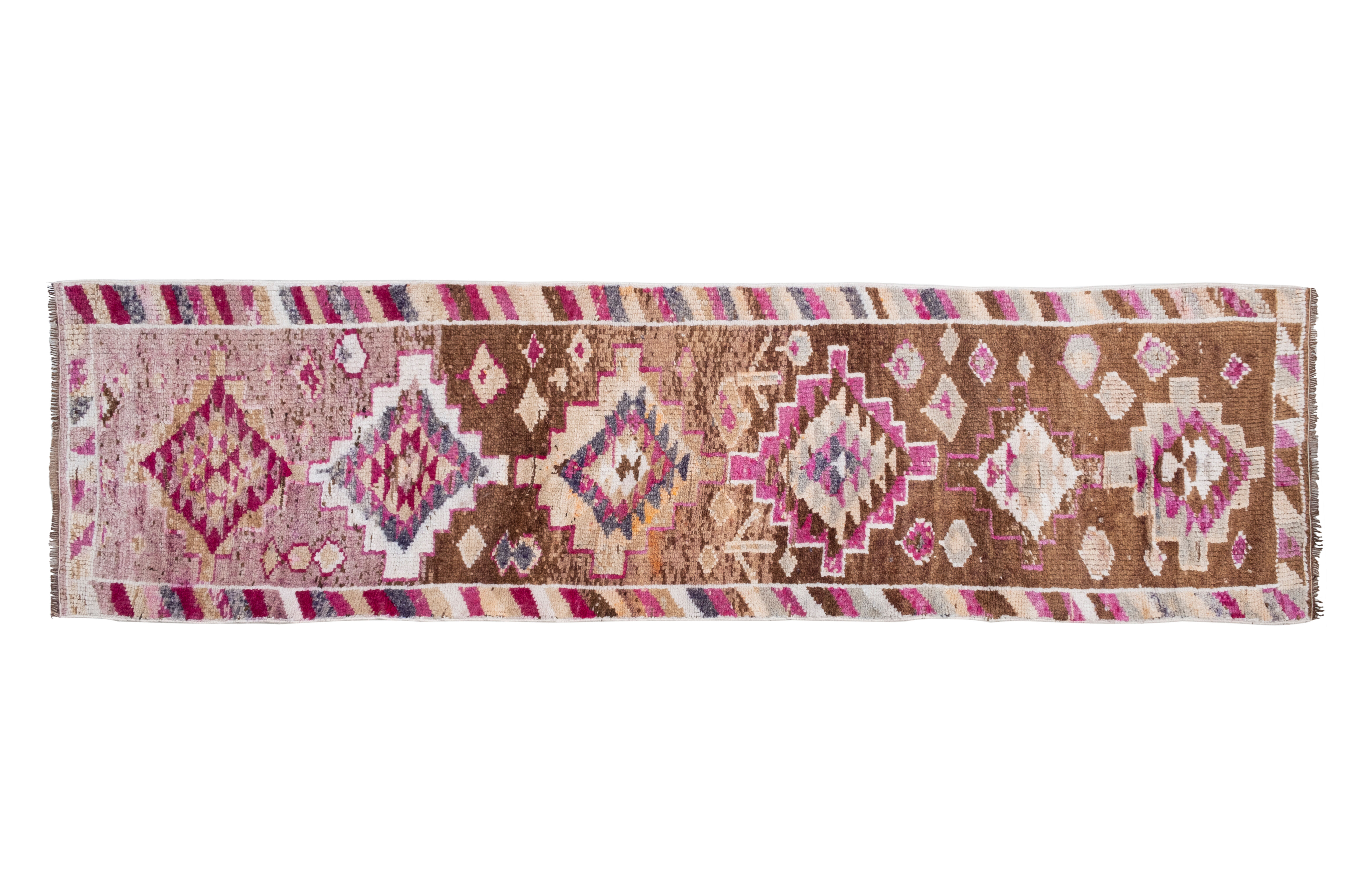 Tapis noué à la main turc vintage 83x287 cm