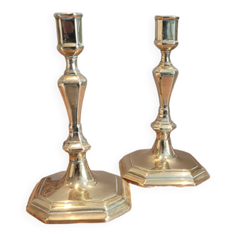 Pair of brass candle holders 03