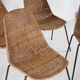 Set of 4 wicker and iron chairs