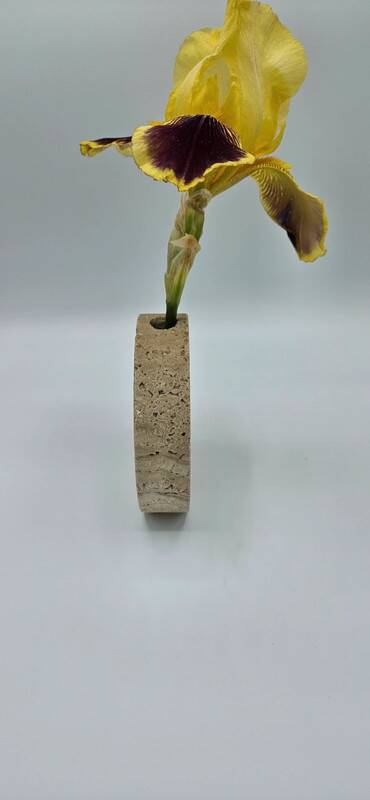 Vintage travertine vase Italy Fratelli Manelli