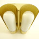 Wall lights brass & glass opal of limburg 1970 s