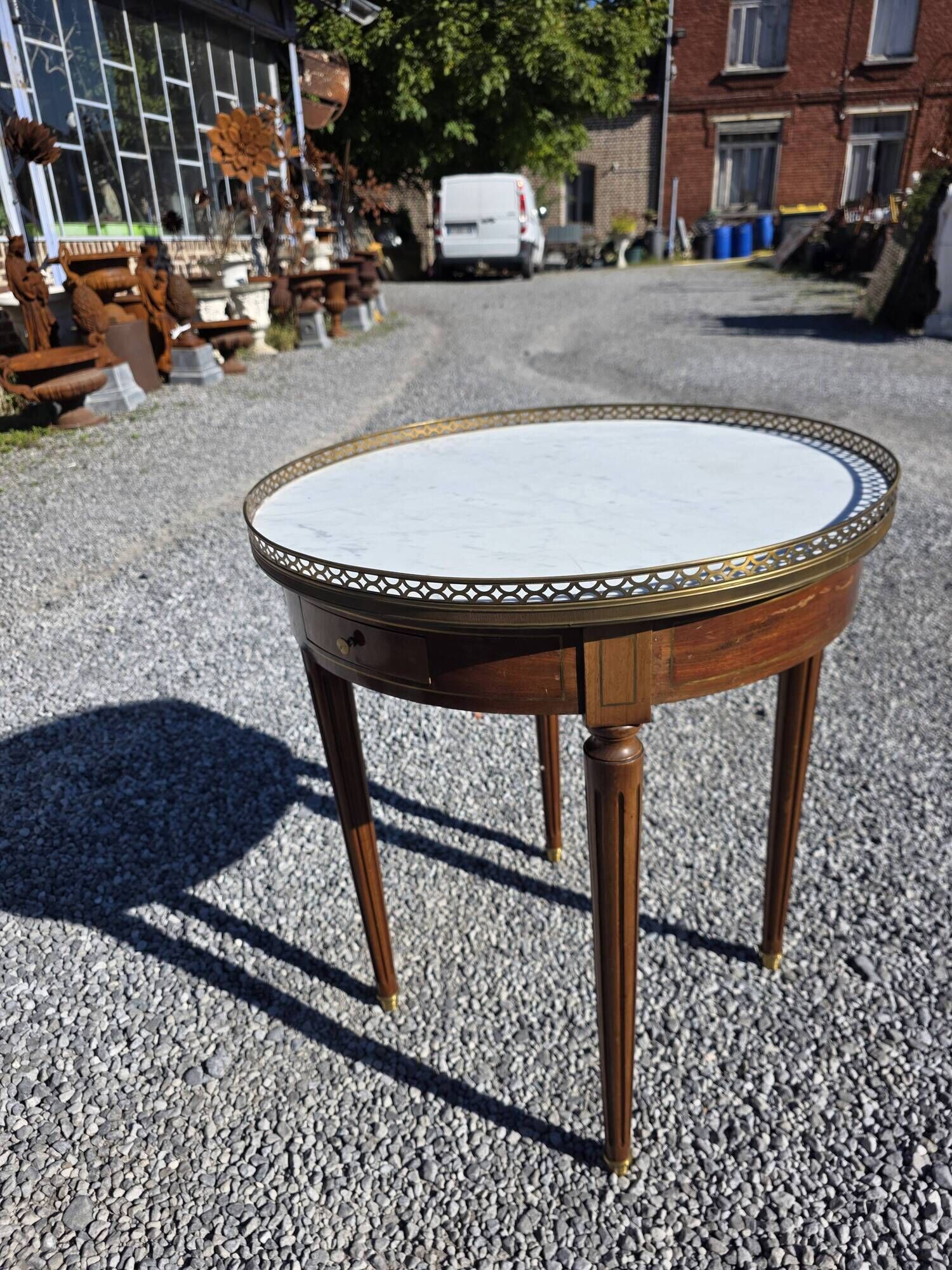 Louis XVI style bouillotte table in mahogany