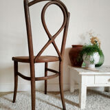 Striped curved wooden bistro chair