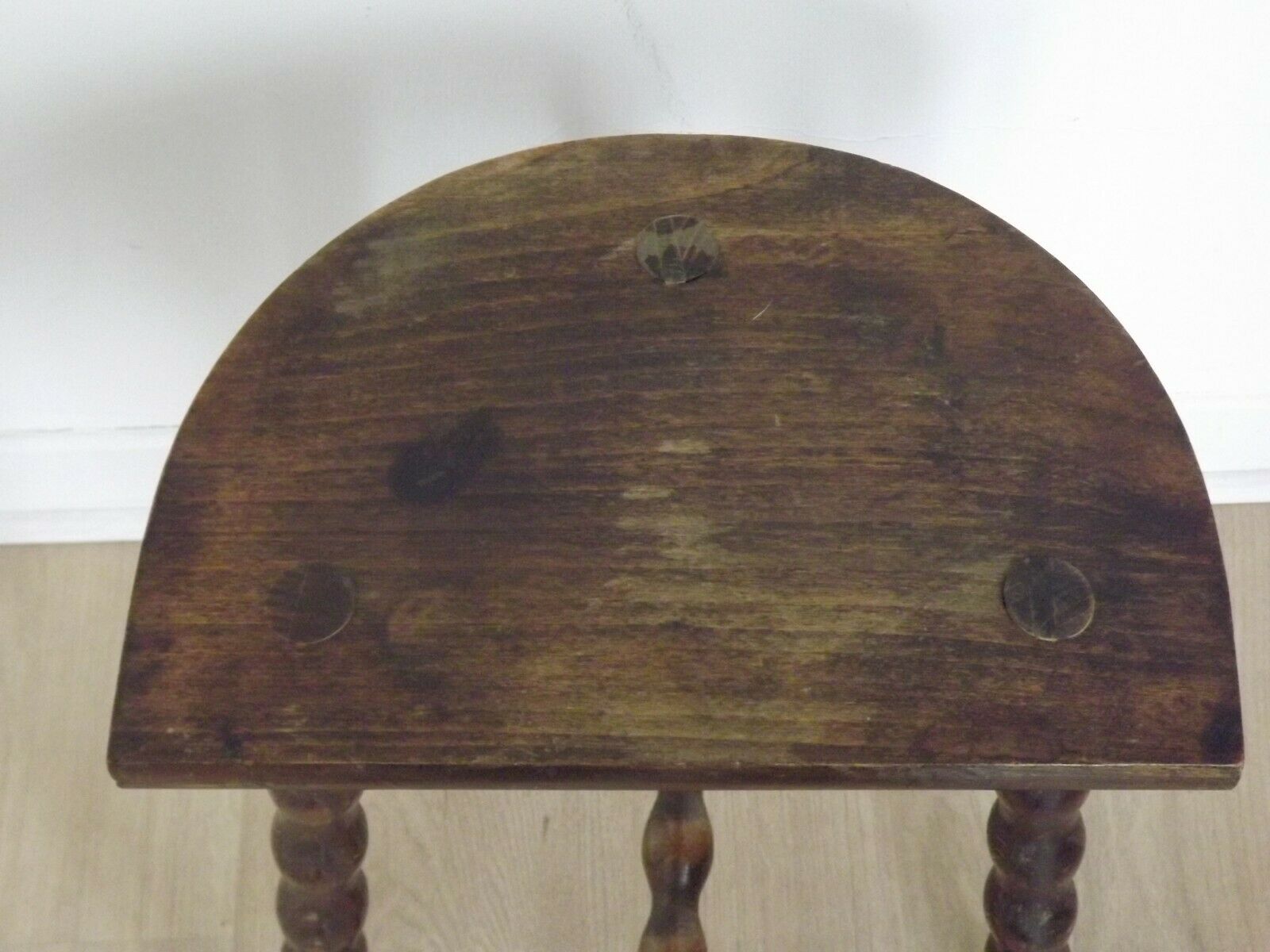French antique wood hand made stool