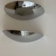 Pair of vintage wall lamp half moon, chrome, France 1970