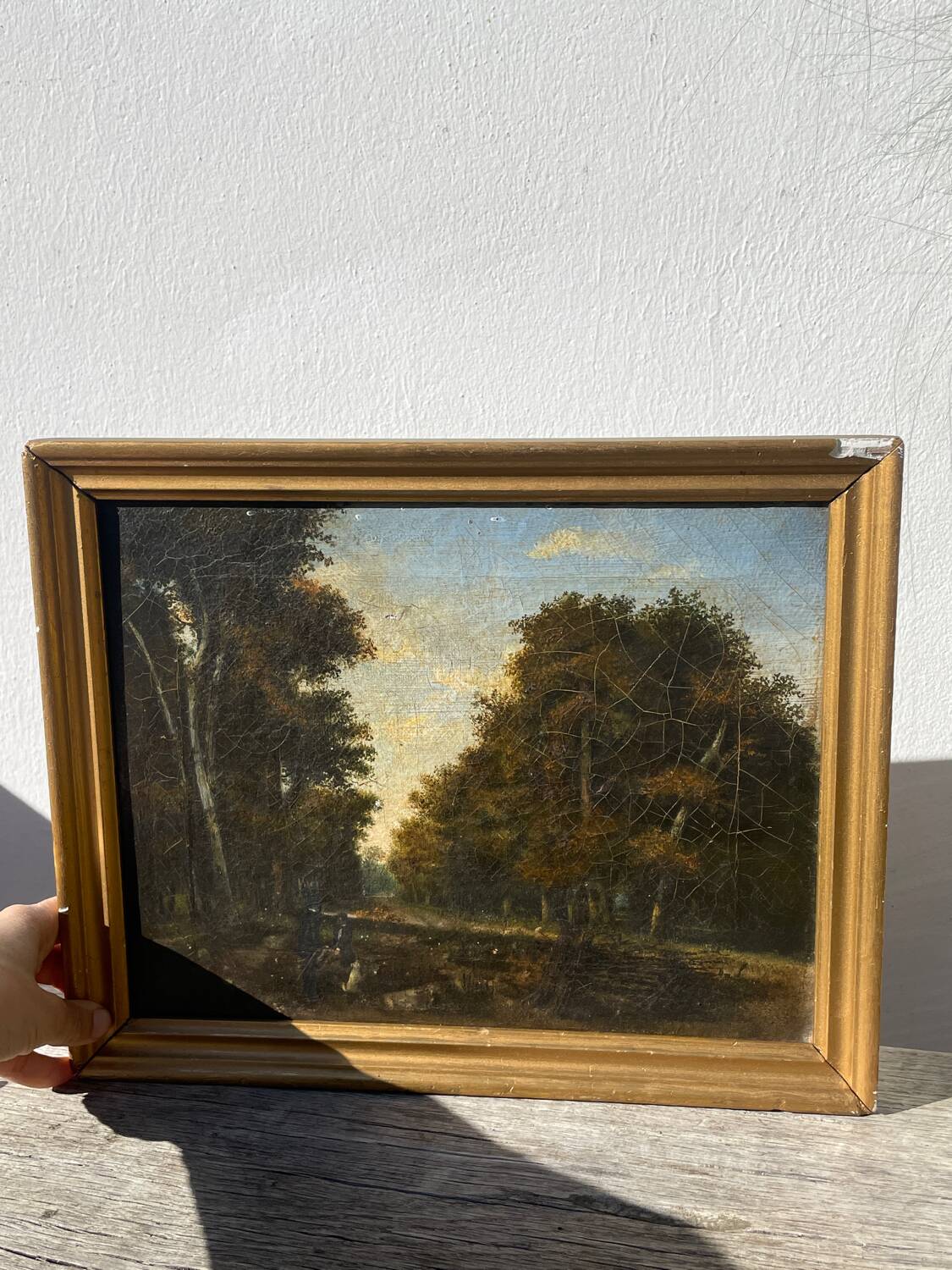 Old painting from the Barbizon school signed / oil on canvas signed