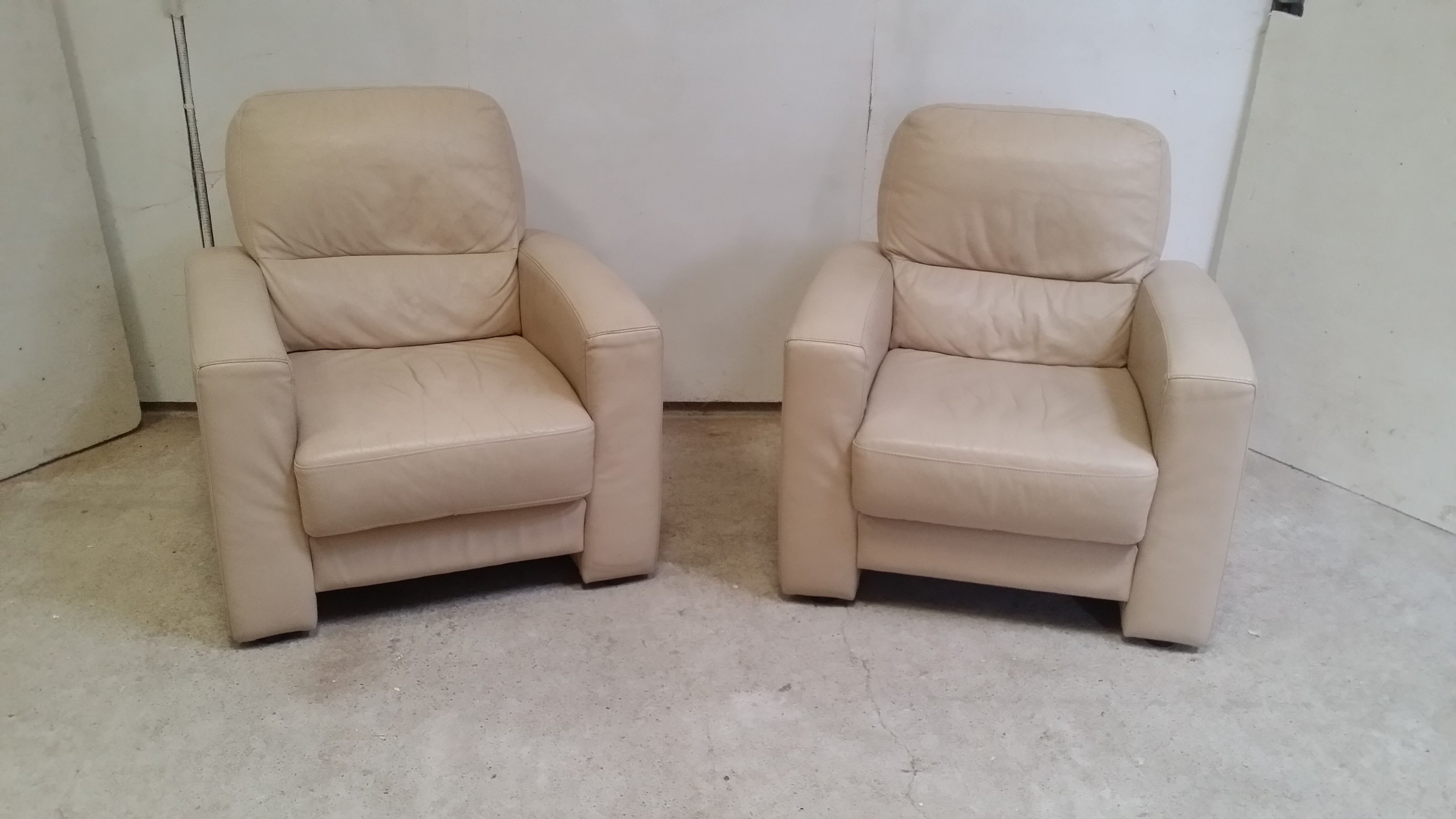 Pair of leather club chairs