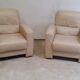 Pair of leather club chairs