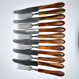 SOLINGEN Lot of 12 cheese cutlery Antique knives with horn handles and steel blades