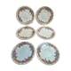 Set of 6 antique dessert plates Longwy – Violets model – Polychrome Art Nouveau decoration