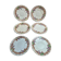 Set of 6 antique dessert plates Longwy – Violets model – Polychrome Art Nouveau decoration