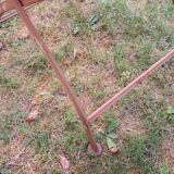 Mid century distressed painted iron garden table and 2 chairs