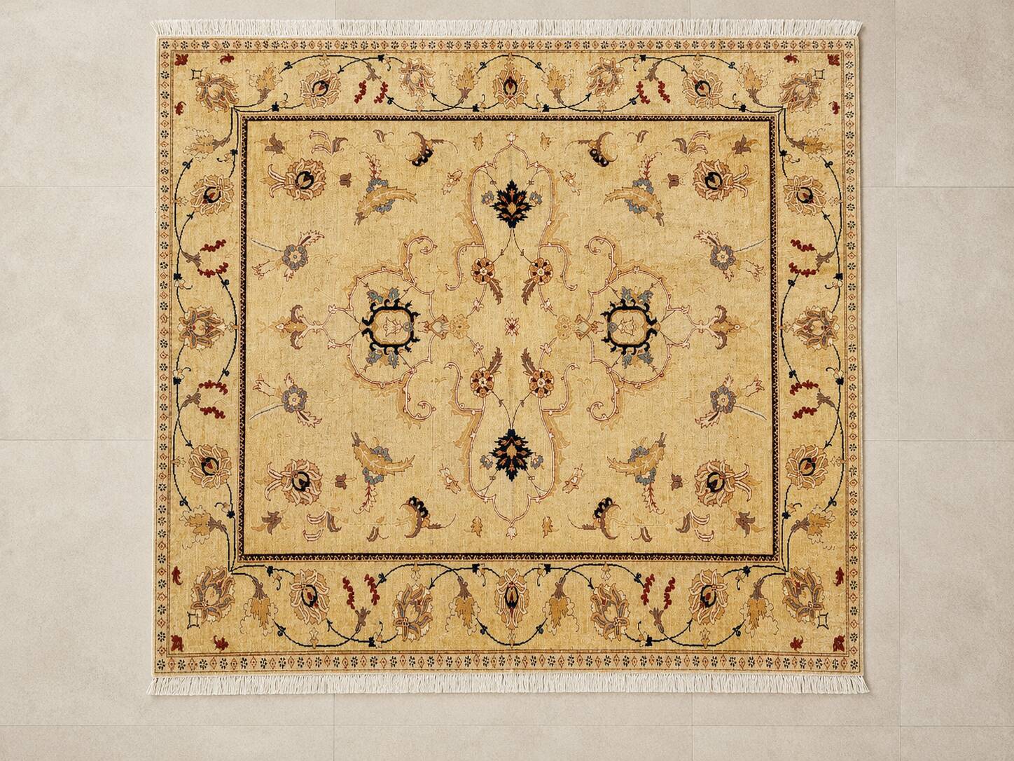 Tapis d’Orient noué main en laine, 287 × 237 cm