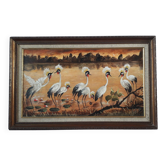 Tableau ancien à l'huile représentant un paysage
