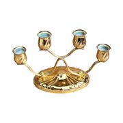 Four-light, gold-plated table candlestick, Germany, 1940s.