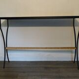 Vintage console in metal and rope