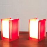 Mid-century acrylic table lamps, set of 2