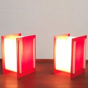 Lampes de table acryliques du milieu du siecle, ensemble de 2