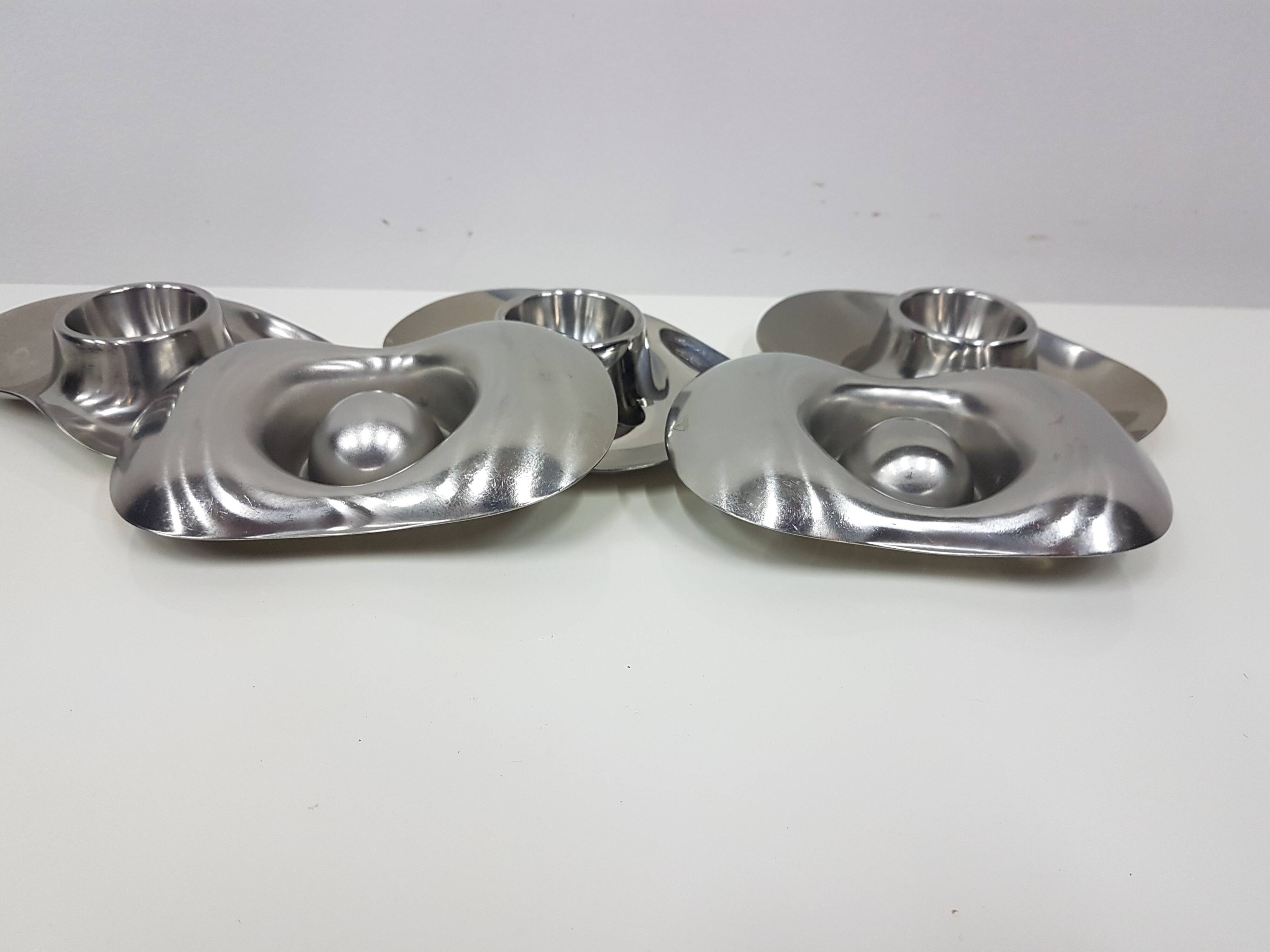 Egg stands, Wilhelm Wagenfeld, Germany, 1960s.