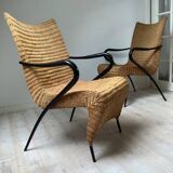 Rare pair of rattan easy chairs - Søren Lund