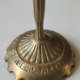 Jewish Menorah/Candlestick with 7 arms. Engraved Jerusalem, signed Wainberg Dim 16x16
