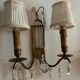 Applique art deco en laiton, perles et pampilles