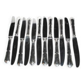 Set of 12 vintage silver metal knives reneka spatours contour fillet 21cm
