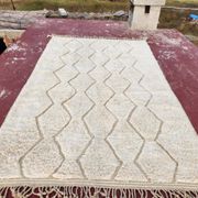 Beni Ouarain rug 300x200 cm – Natural cream wool – Diamond pattern in tone