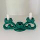Twisted green ceramic candle holder from Vallauris 1950s