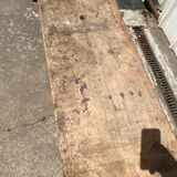 Old carpenter's workbench with press