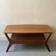 Scandinavian coffee table with 2 wooden tops, Netherlands 1970.