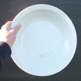 Paire de plats creux blancs Longwy Granit 34cms