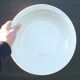 Paire de plats creux blancs Longwy Granit 34cms